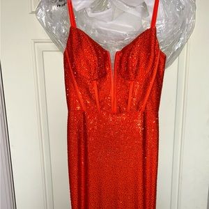 Sherri Hill Orange Prom Dress #55519 With Bustle (had small alterations)